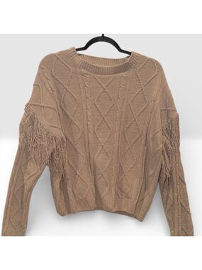 Witty Fox Cable Knit Sweater Pullover Large